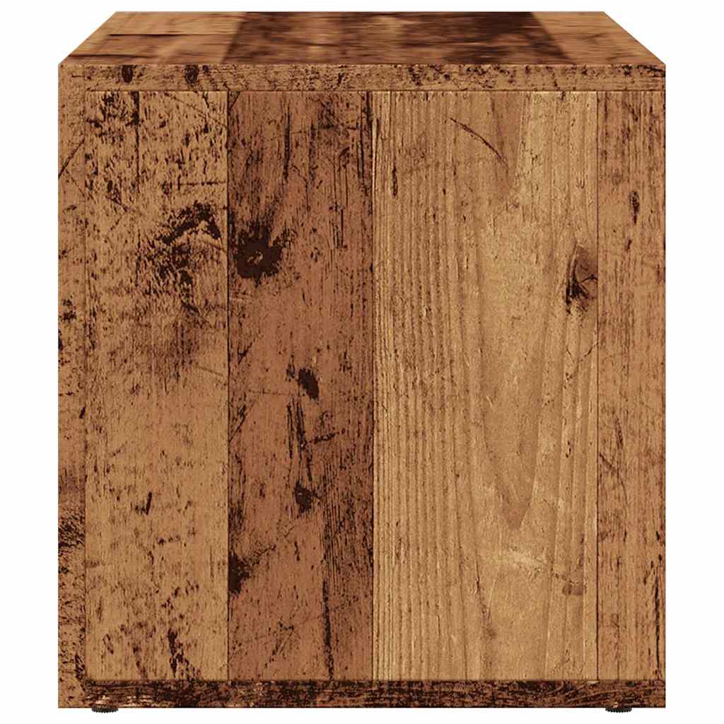 LP Storage Box Old Wood 69.5x34x36 cm Engineered Wood