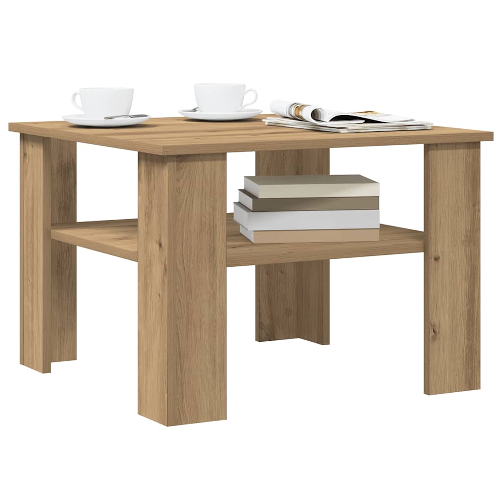 Coffee Table Artisan Oak 60x60x42 cm Engineered Wood