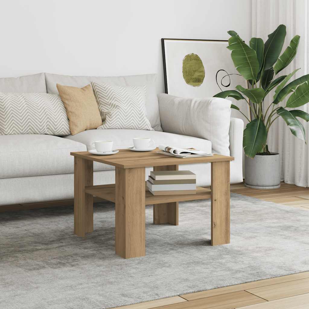 Coffee Table Artisan Oak 60x60x42 cm Engineered Wood