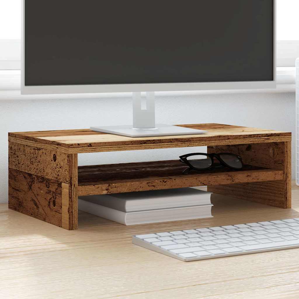 vidaXL Monitor Stand Old Wood 42x24x13 cm Engineered Wood