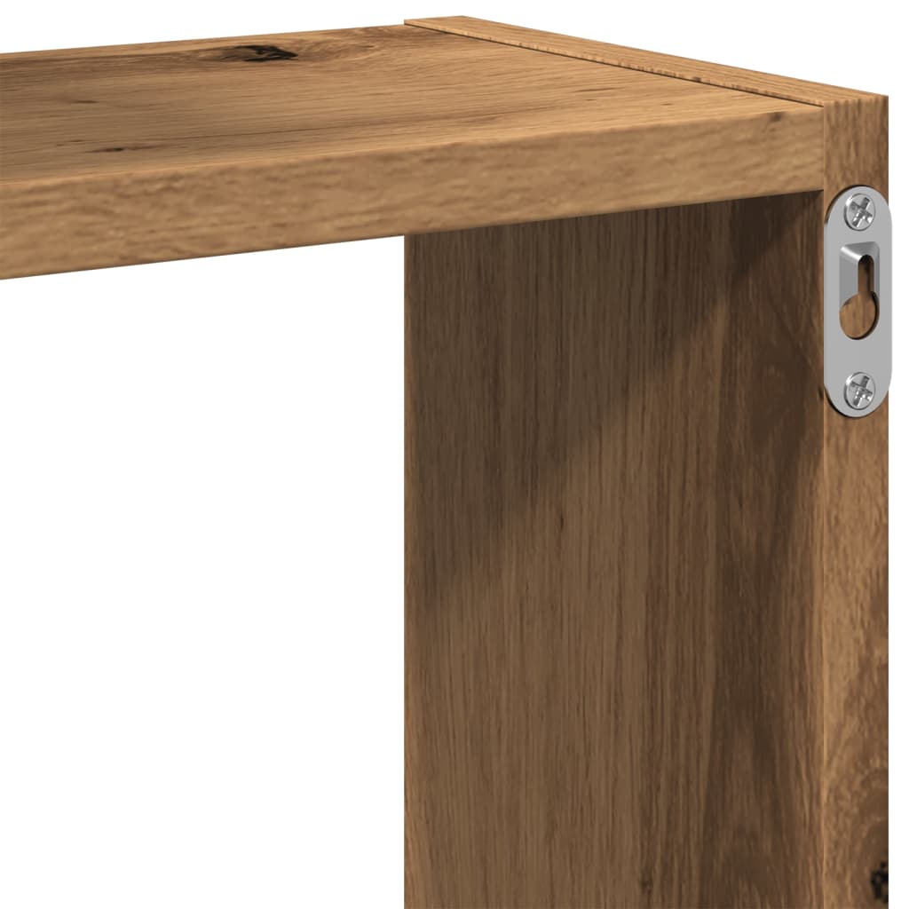 vidaXL Wall Cube Shelves Artisan Oak 68x15x68 cm Engineered Wood