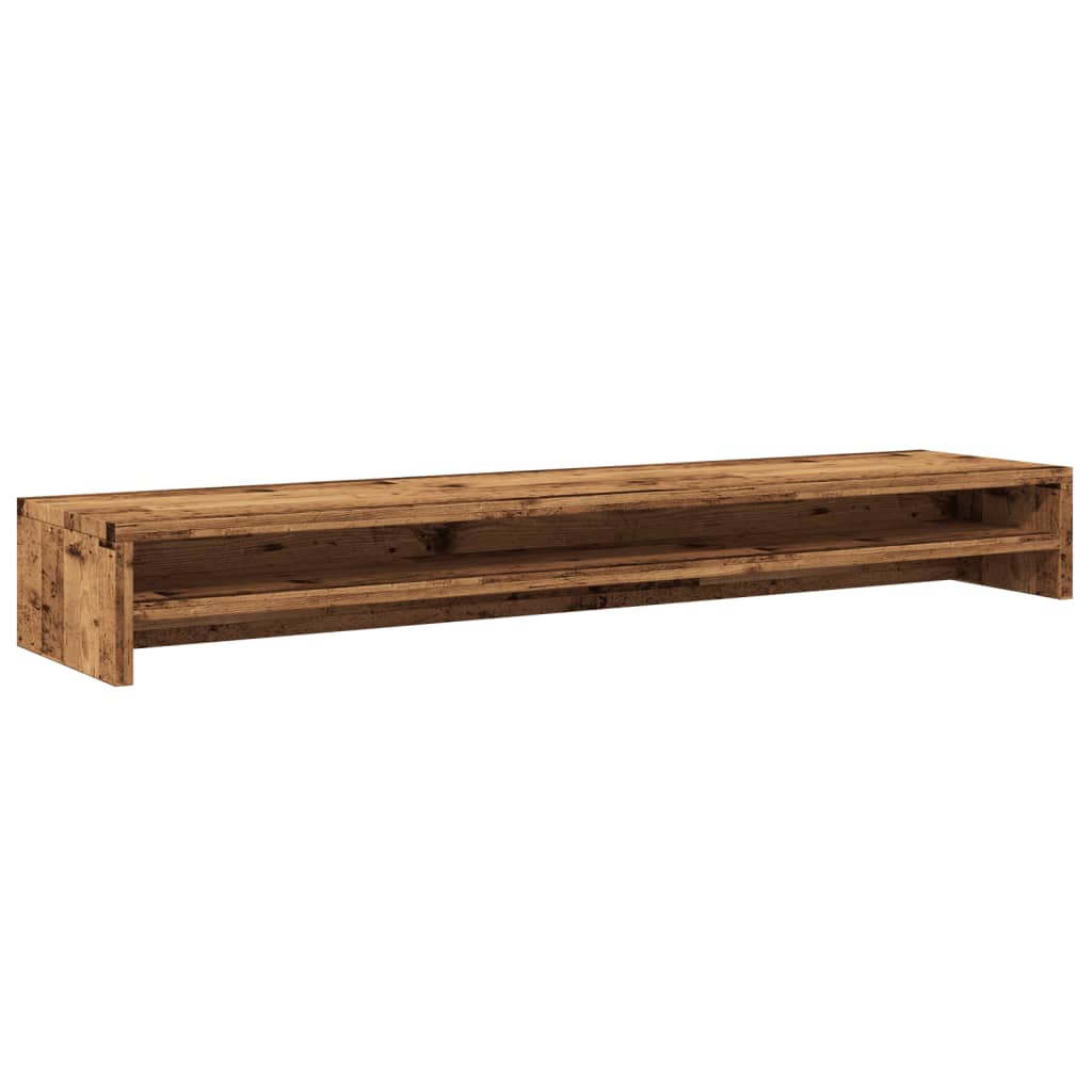 vidaXL Monitor Stand Old Wood 100x24x13 cm Engineered Wood