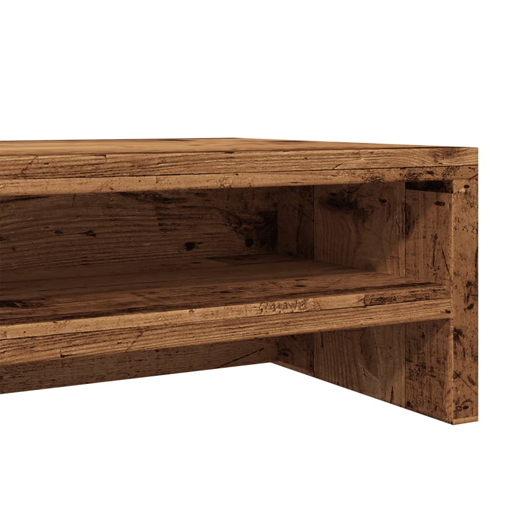 vidaXL Monitor Stand Old Wood 100x24x13 cm Engineered Wood