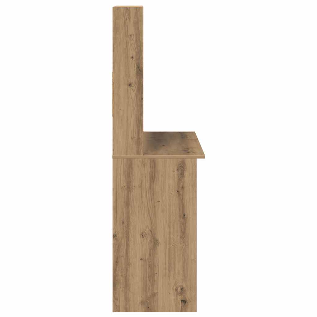 Desk with Shelves Artisan Oak 102x45x148 cm Engineered Wood