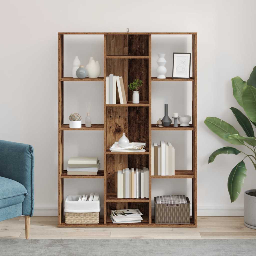 Room Divider/Book Cabinet Old Wood 100x24x140cm Engineered Wood