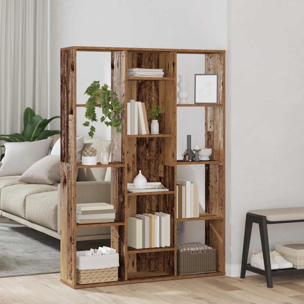 Room Divider/Book Cabinet Old Wood 100x24x140cm Engineered Wood