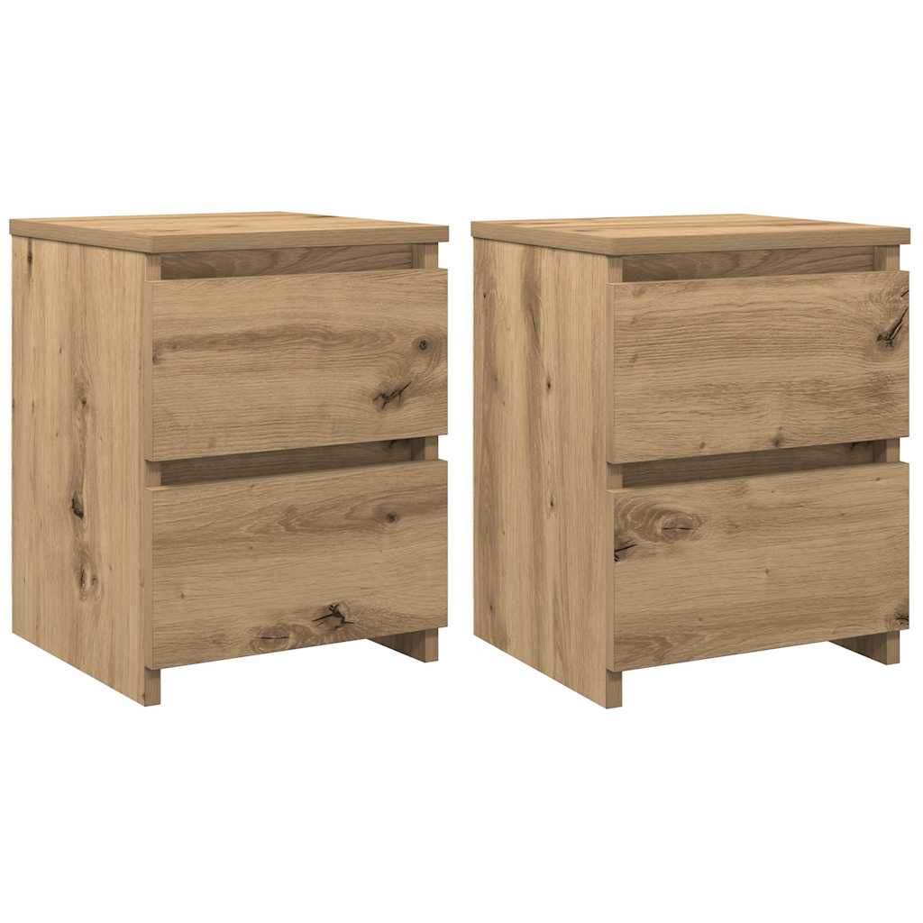 vidaXL Bedside Cabinets 2 pcs Aritisan Oak 30x30x40 cm Engineered Wood