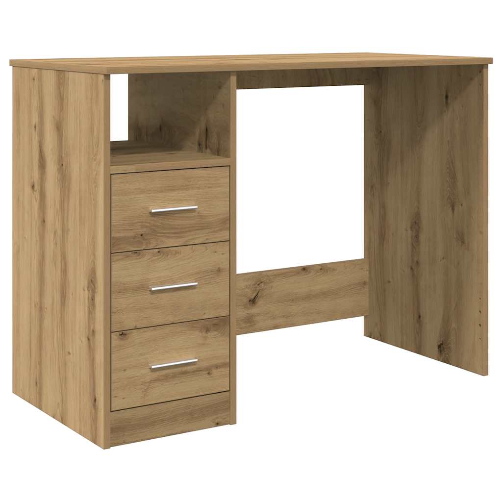 vidaXL Desk Artisan Oak 102x76x50 cm Engineered Wood