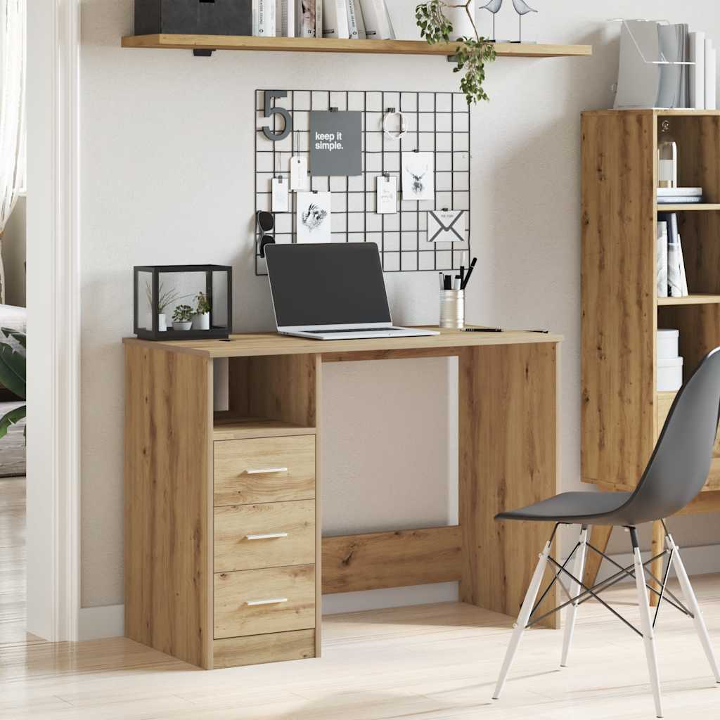 vidaXL Desk Artisan Oak 102x76x50 cm Engineered Wood