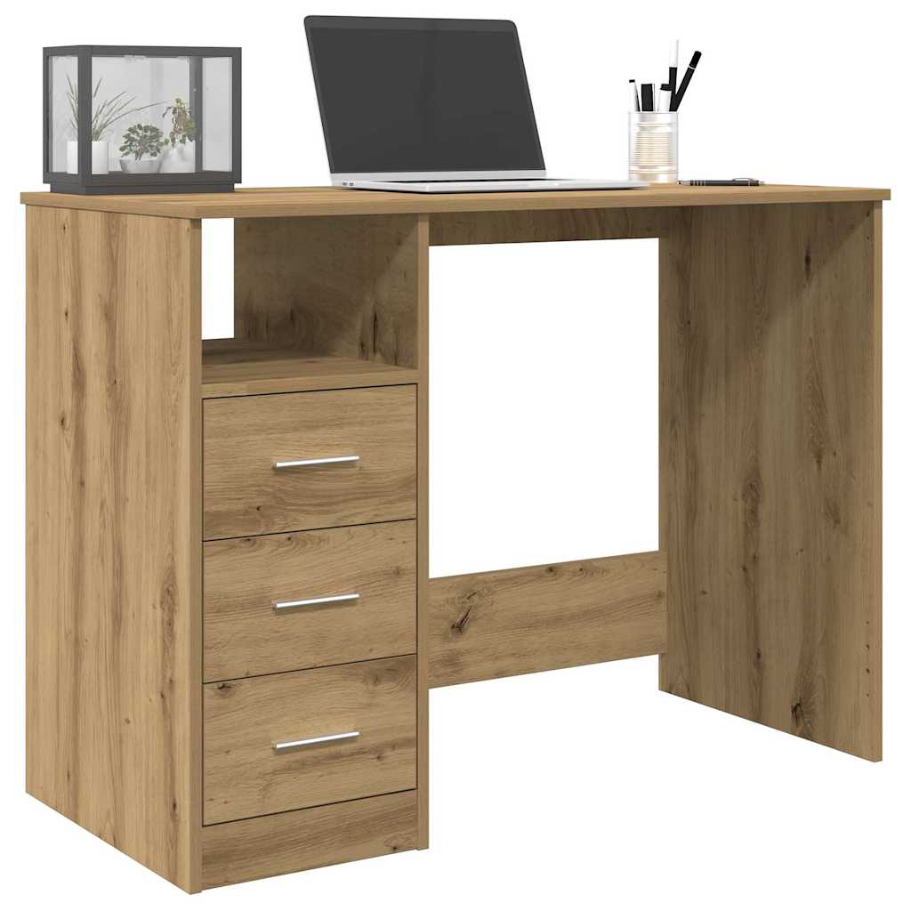 vidaXL Desk Artisan Oak 102x76x50 cm Engineered Wood