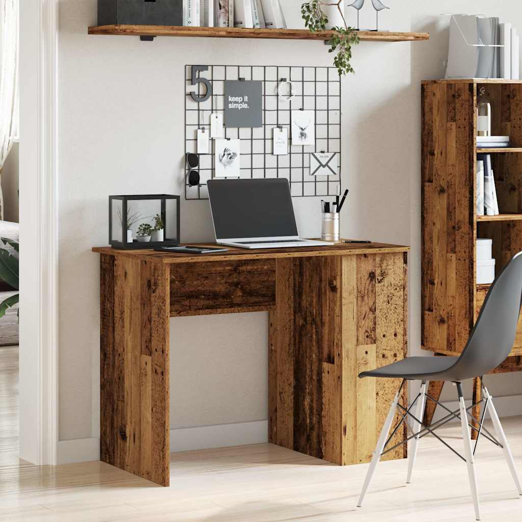 vidaXL Desk Old Wood 100x55x75 cm Engineered Wood