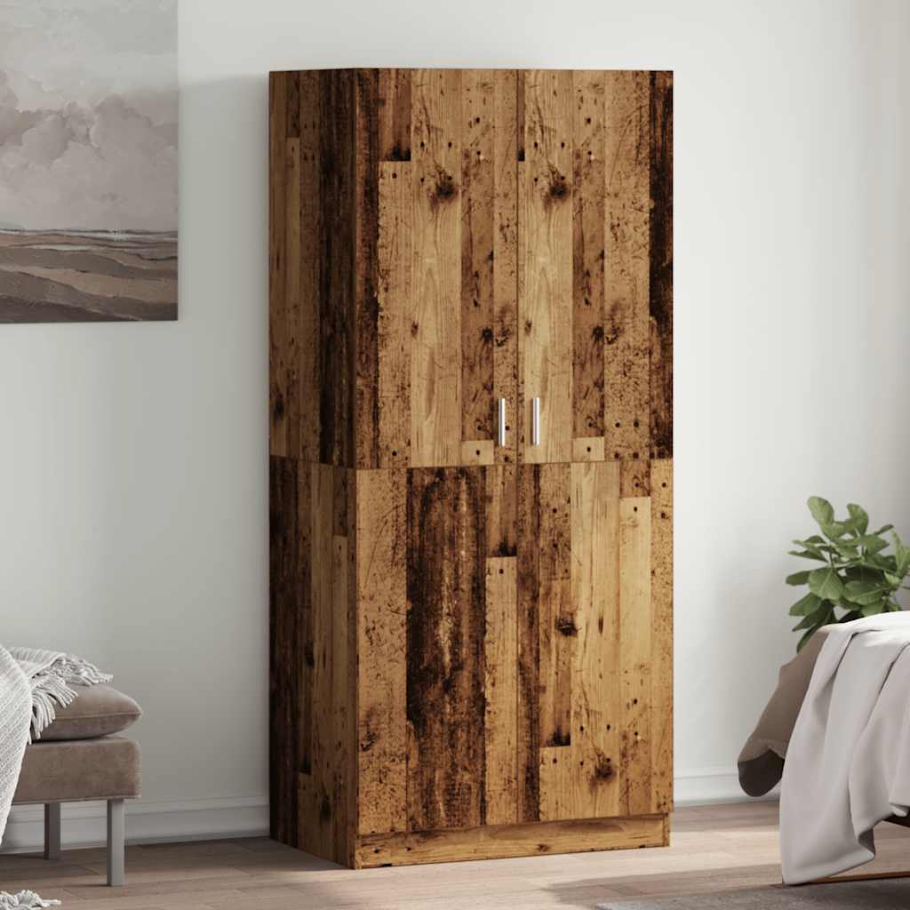 vidaXL Wardrobe Old Wood 80x52x180 cm Engineered Wood