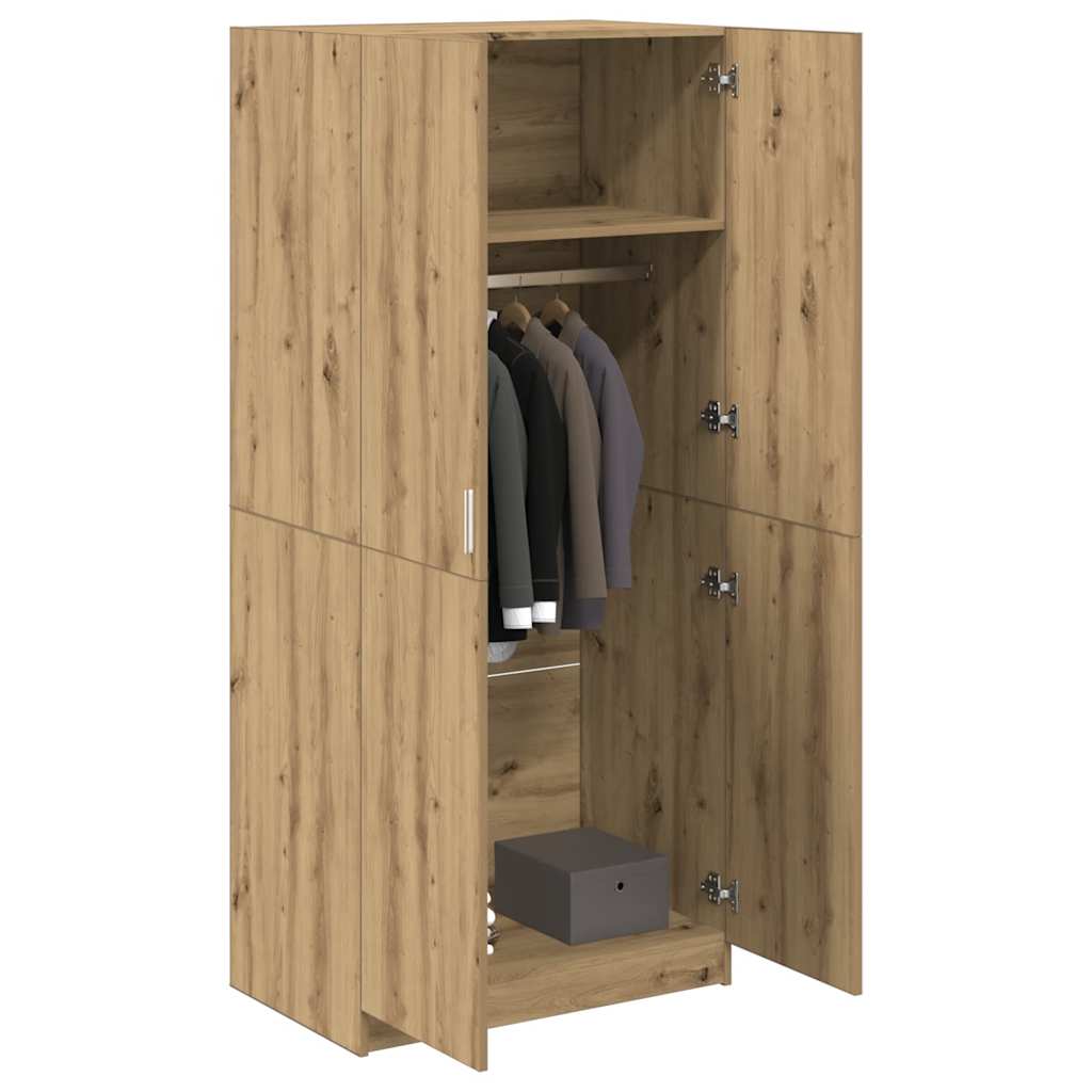 vidaXL Wardrobe Artisan Oak 80x52x180 cm Engineered Wood