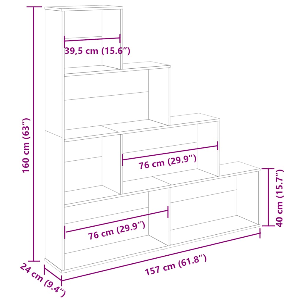 Book Cabinet Old Wood 157x24x160 cm Engineered Wood