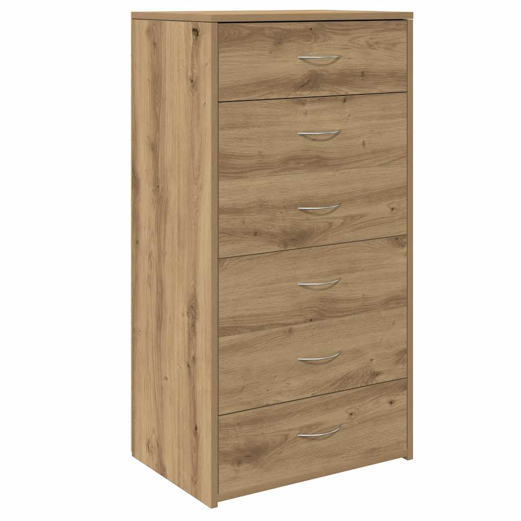 Sideboard with 6 Drawers Artisan Oak 50x34x96 cm Engineered Wood