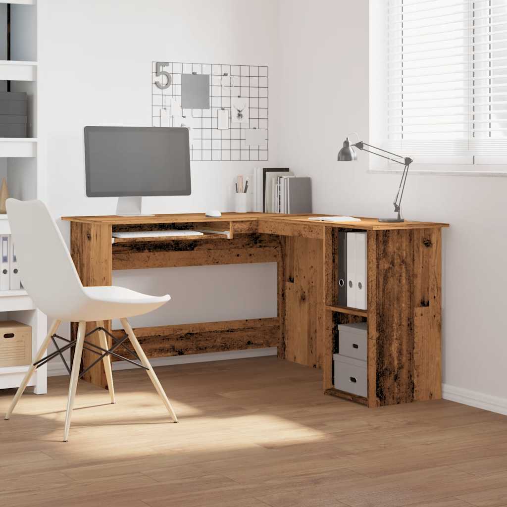 vidaXL Corner Desk Old Wood 120x140x75 cm Engineered Wood