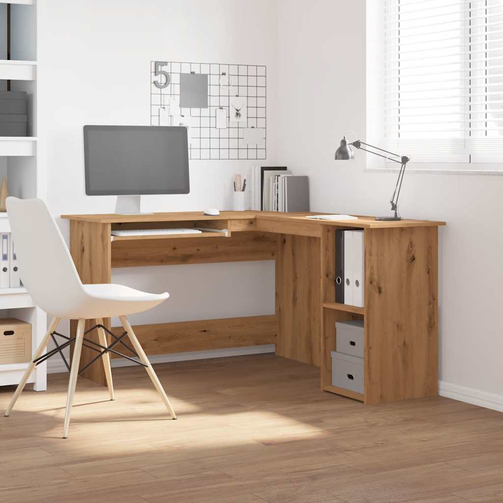 vidaXL Corner Desk Artisan Oak 120x140x75 cm Engineered Wood