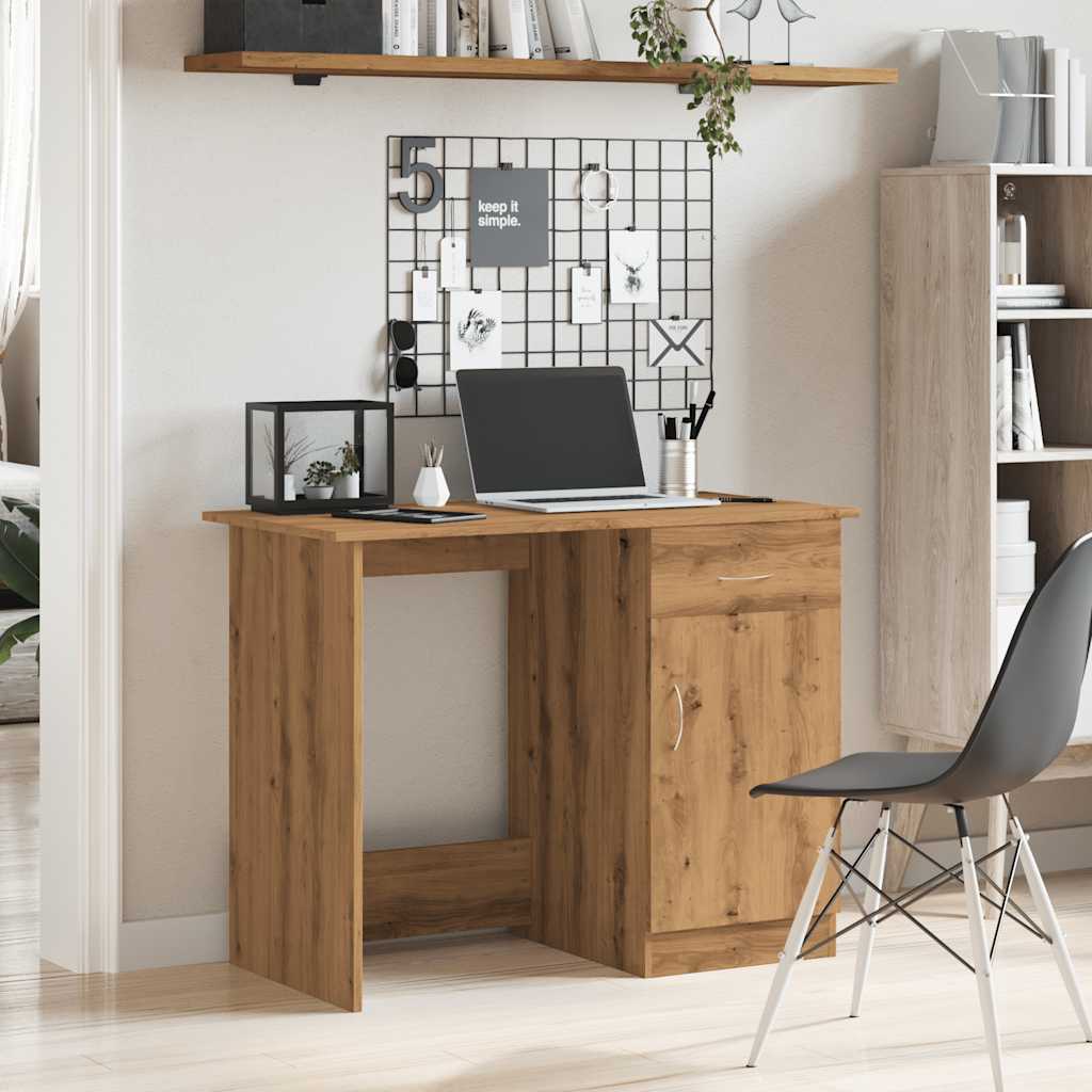 vidaXL Desk Artisan Oak 100x50x76 cm Engineered Wood