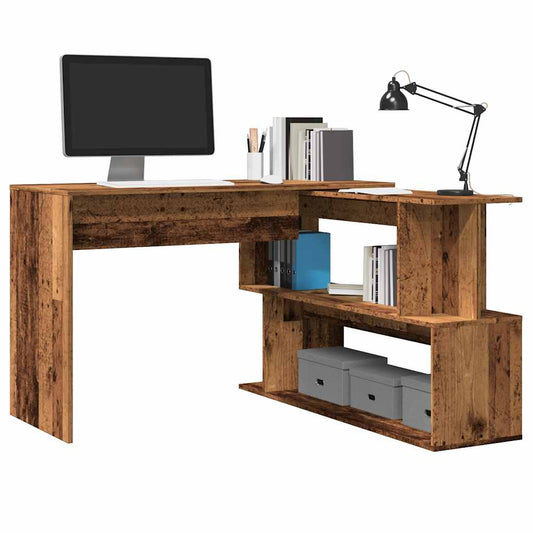 vidaXL Corner Desk Old Wood 200.5x50x76 cm Engineered Wood