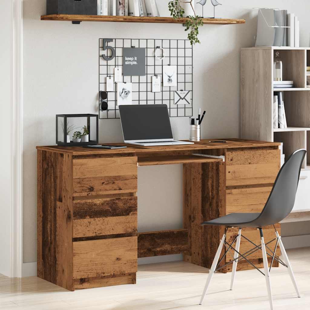 vidaXL Writing Desk Old Wood 140x50x77 cm Engineered Wood