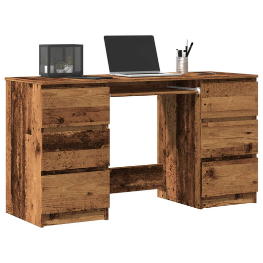 vidaXL Writing Desk Old Wood 140x50x77 cm Engineered Wood