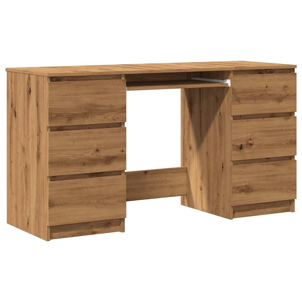 vidaXL Writing Desk Artisan Oak 140x50x77 cm Engineered Wood