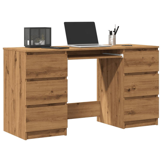 vidaXL Writing Desk Artisan Oak 140x50x77 cm Engineered Wood