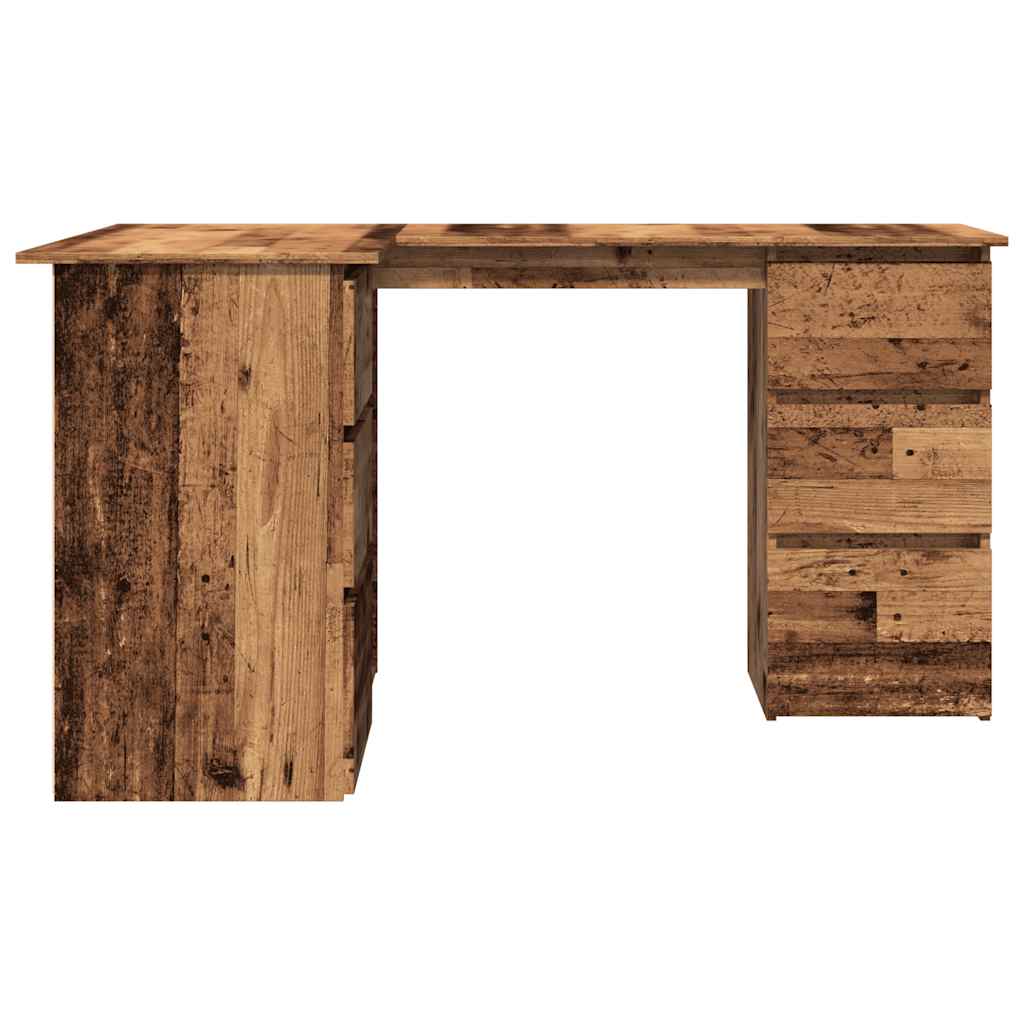 vidaXL Corner Desk Old Wood 145x100x76 cm Engineered Wood