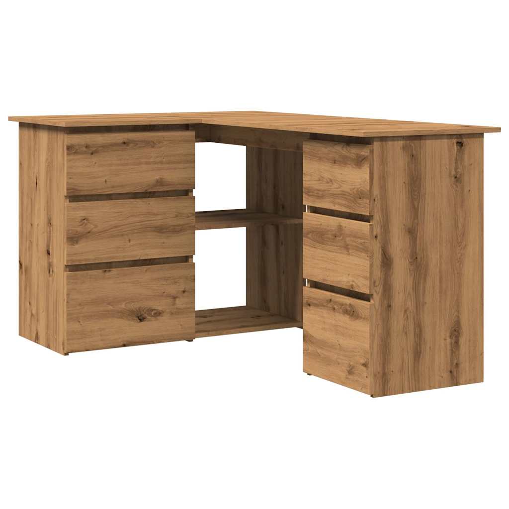 vidaXL Corner Desk Artisan Oak 145x100x76 cm Engineered Wood