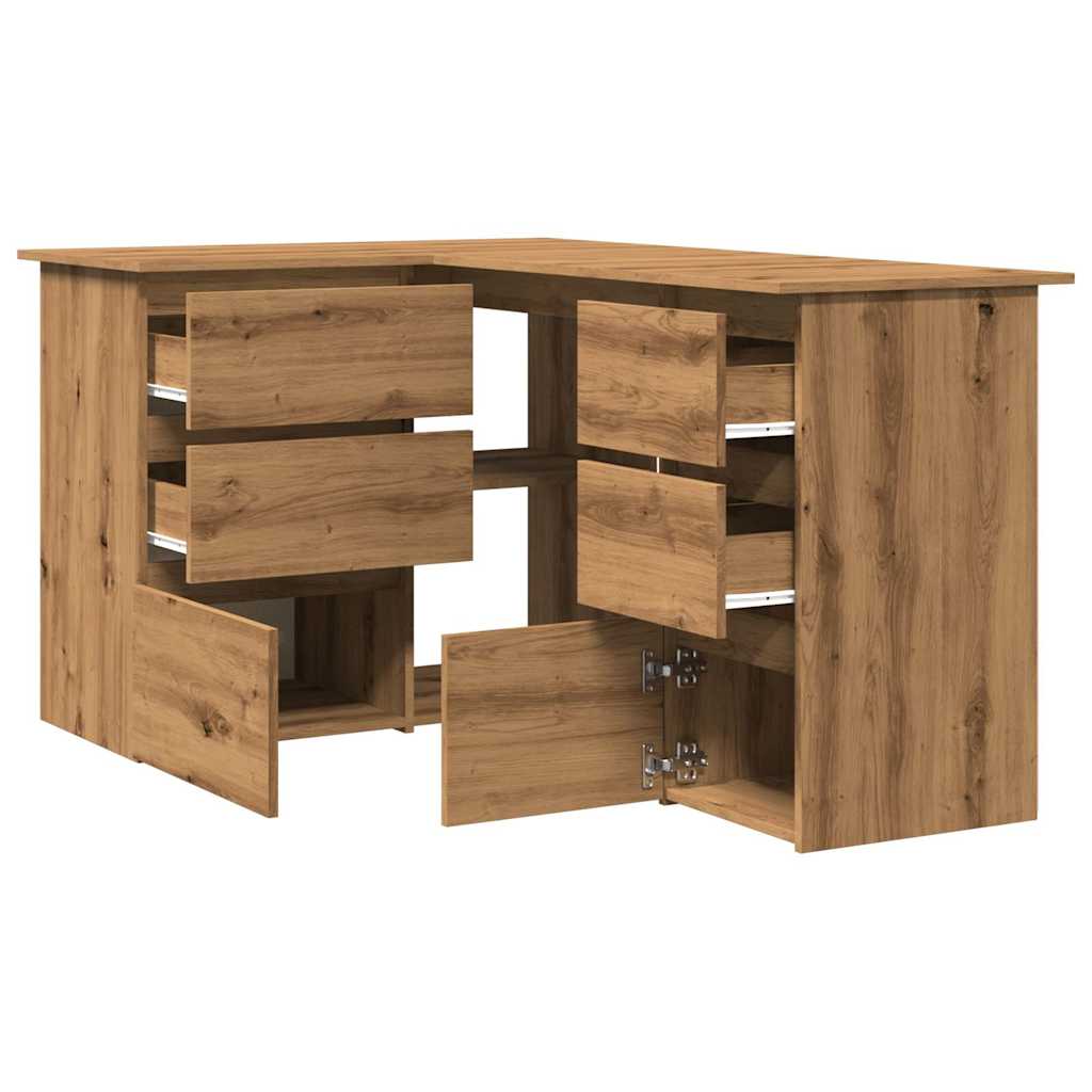 vidaXL Corner Desk Artisan Oak 145x100x76 cm Engineered Wood