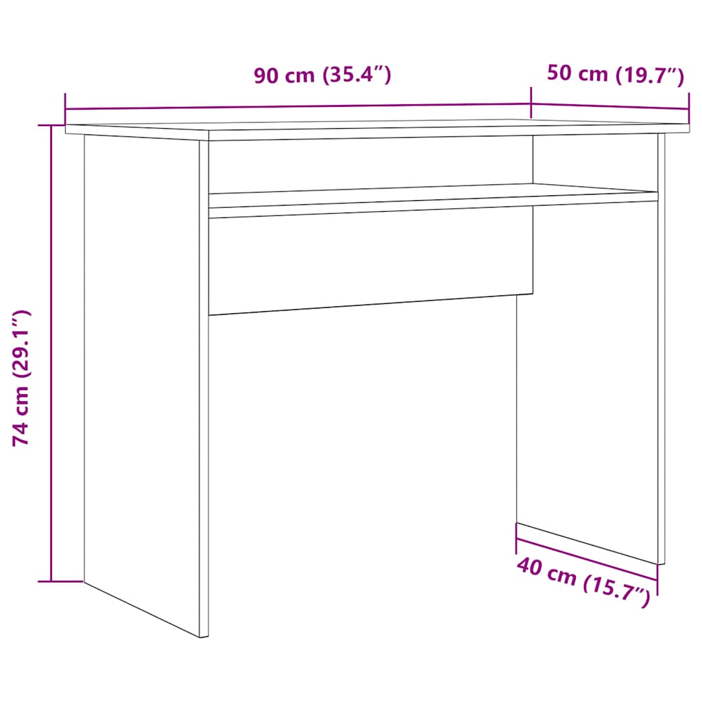 vidaXL Desk Old Wood 90x50x74 cm Engineered Wood