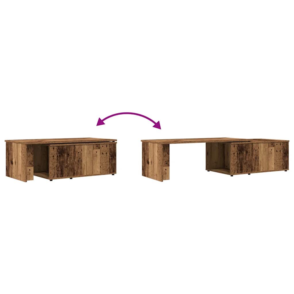 Coffee Table Old Wood 150x50x35 cm Engineered Wood