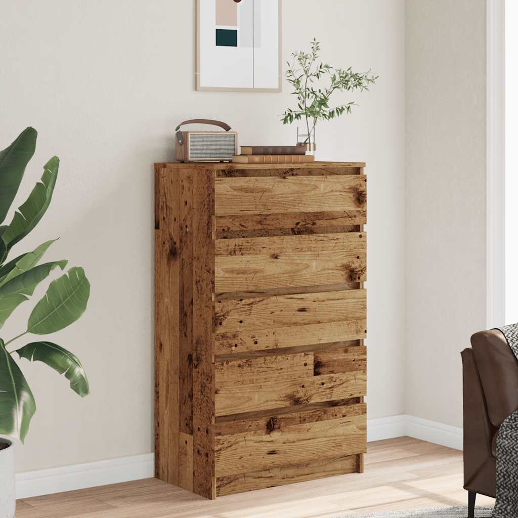 Drawer Cabinet Old Wood 60x36x103 cm Engineered Wood