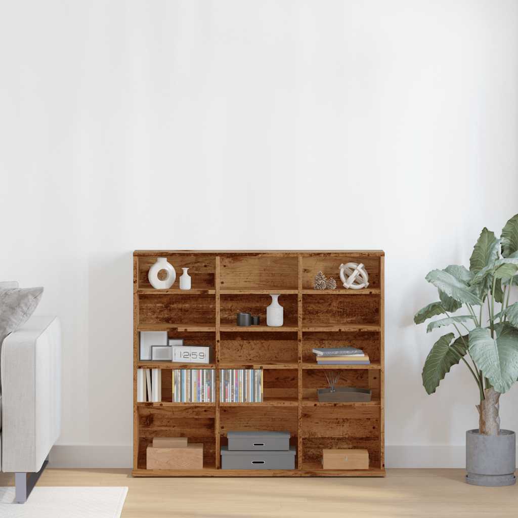 CD Cabinet Old Wood 100x23x89.5 cm Engineered Wood
