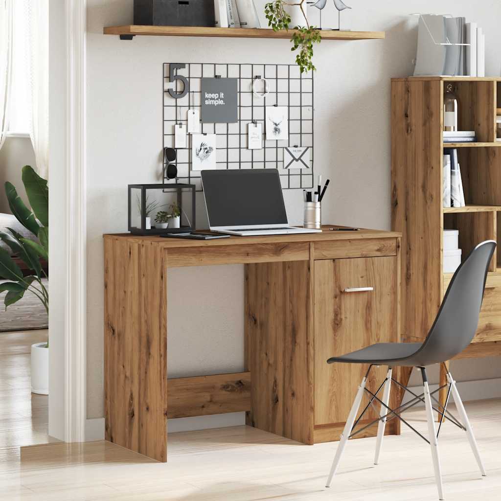 vidaXL Desk Artisan Oak 100x50x76 cm Engineered Wood