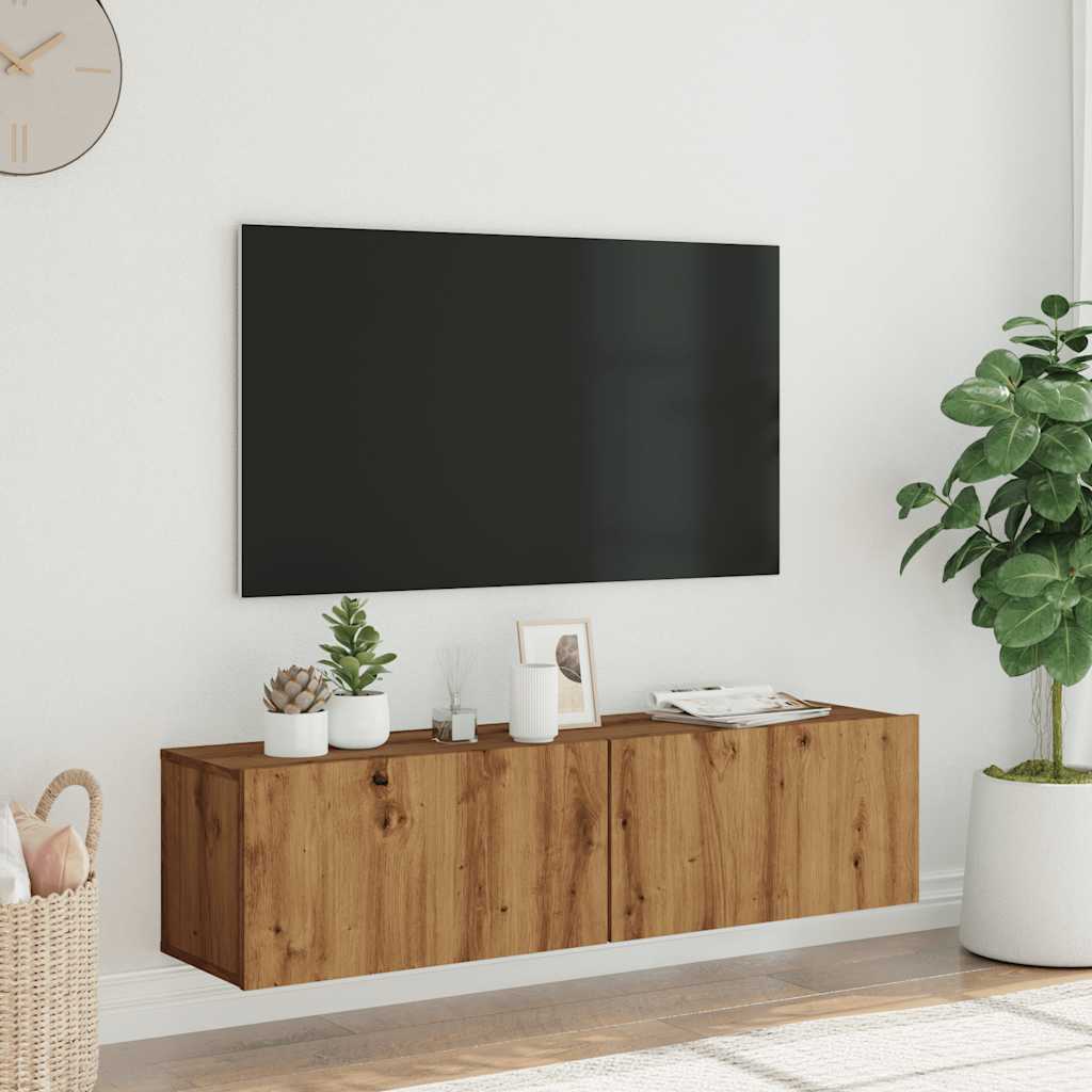 vidaXL Wall Mounted TV Cabinet Artisan Oak 120x30x30 cm Engineered Wood