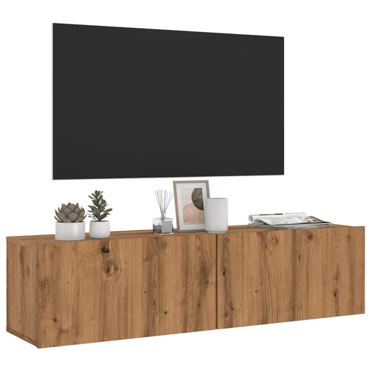 vidaXL Wall Mounted TV Cabinet Artisan Oak 120x30x30 cm Engineered Wood