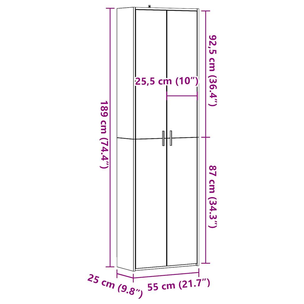 vidaXL Hallway Wardrobe Artisan Oak 55x25x189 cm Engineered Wood