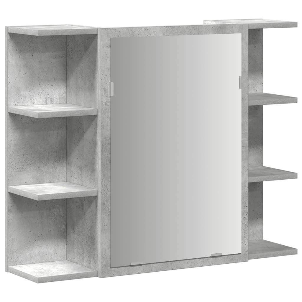 Bathroom Mirror Cabinet Concrete Grey 80x20,5x64 cm Engineered Wood