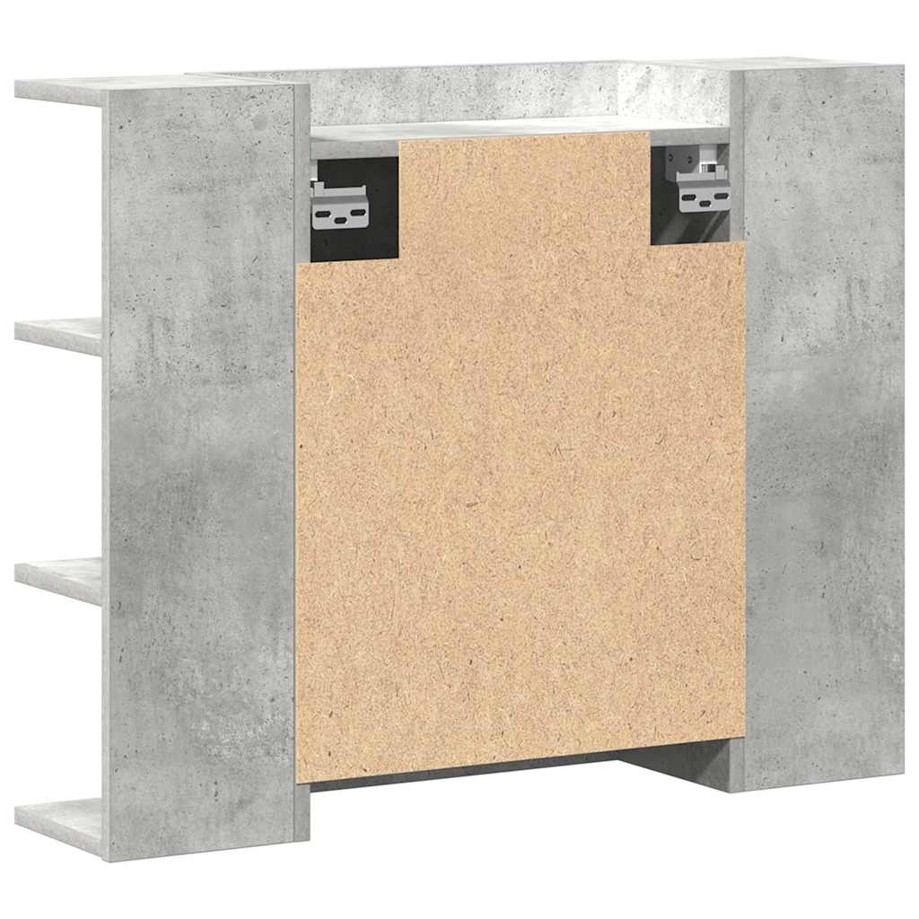 Bathroom Mirror Cabinet Concrete Grey 80x20,5x64 cm Engineered Wood