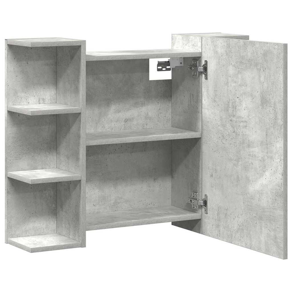 Bathroom Mirror Cabinet Concrete Grey 80x20,5x64 cm Engineered Wood