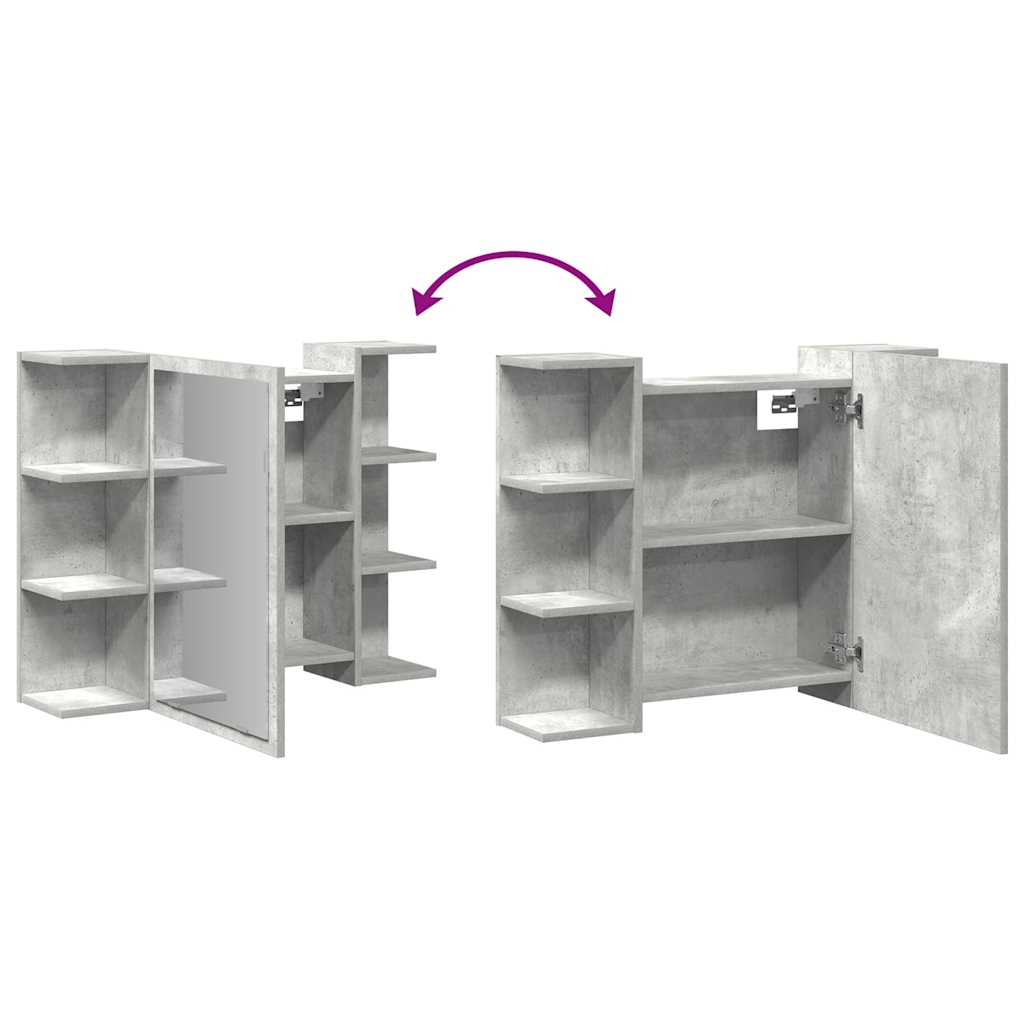 Bathroom Mirror Cabinet Concrete Grey 80x20,5x64 cm Engineered Wood