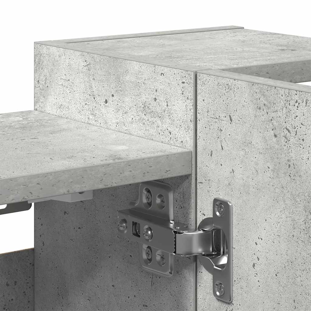 Bathroom Mirror Cabinet Concrete Grey 80x20,5x64 cm Engineered Wood