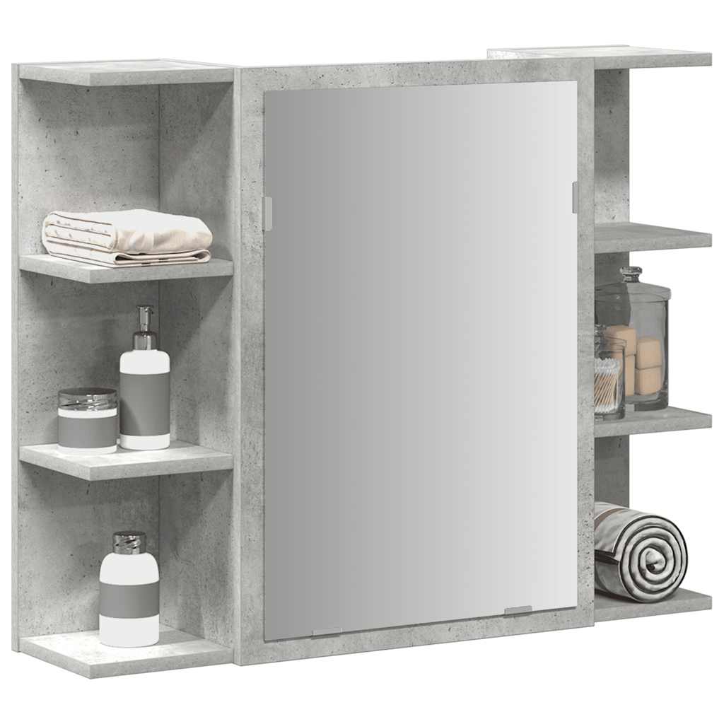 Bathroom Mirror Cabinet Concrete Grey 80x20,5x64 cm Engineered Wood