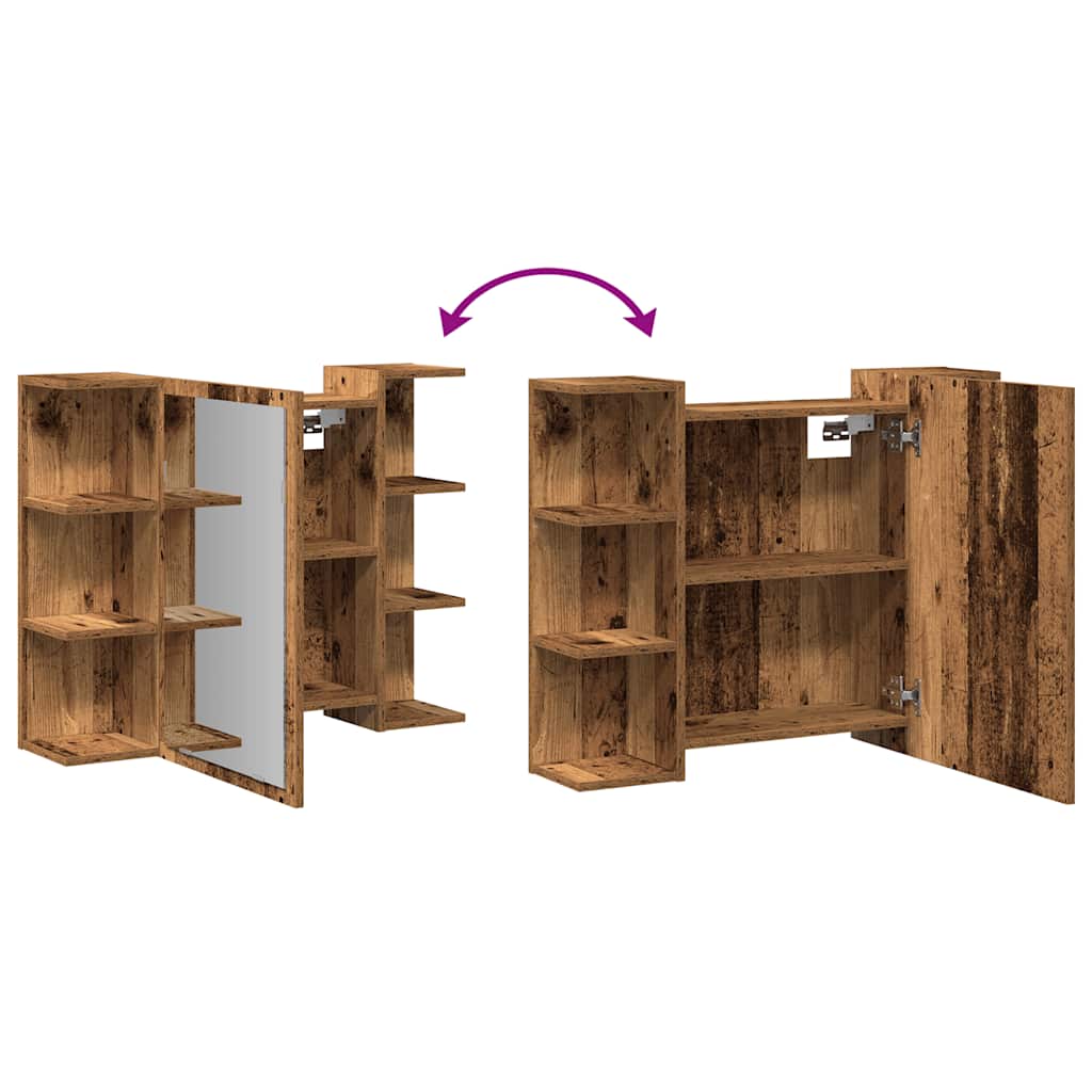Bathroom Mirror Cabinet Old Wood 80x20,5x64 cm Engineered Wood