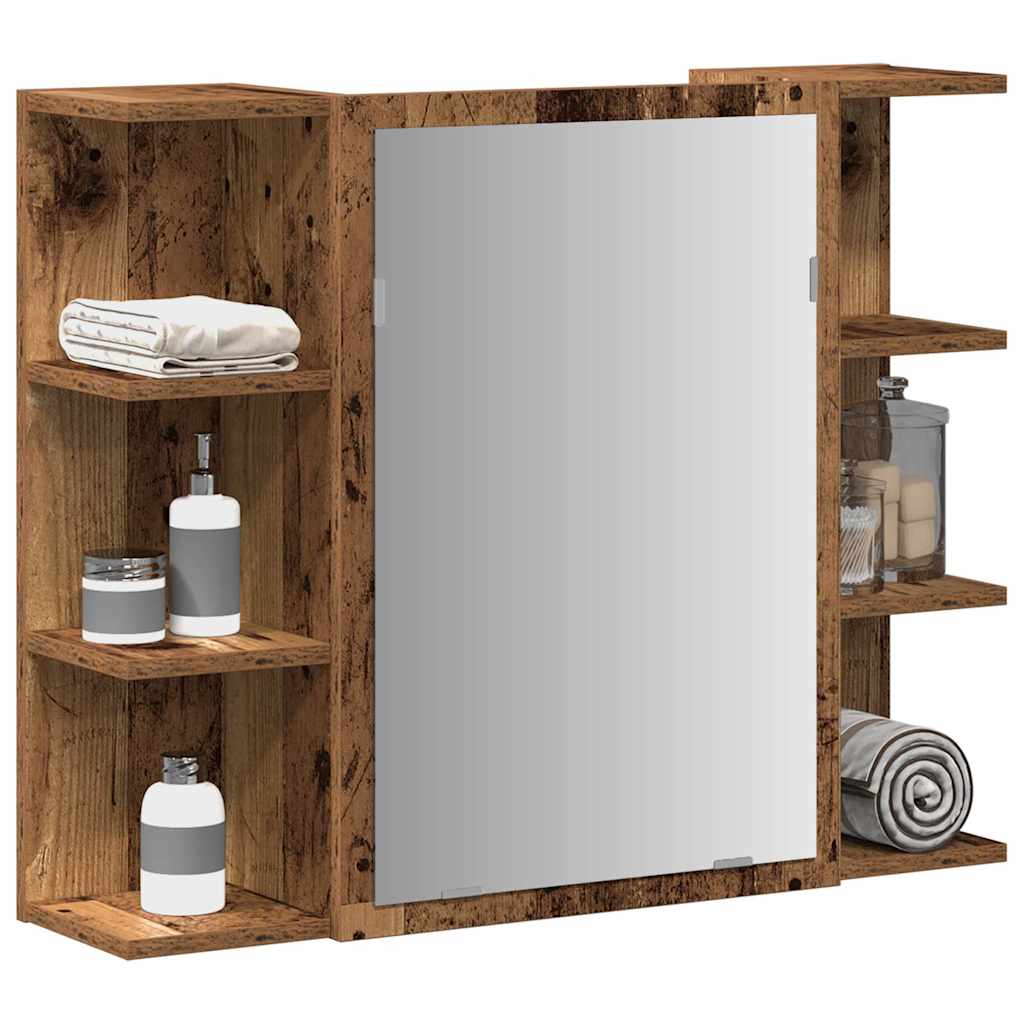 Bathroom Mirror Cabinet Old Wood 80x20,5x64 cm Engineered Wood