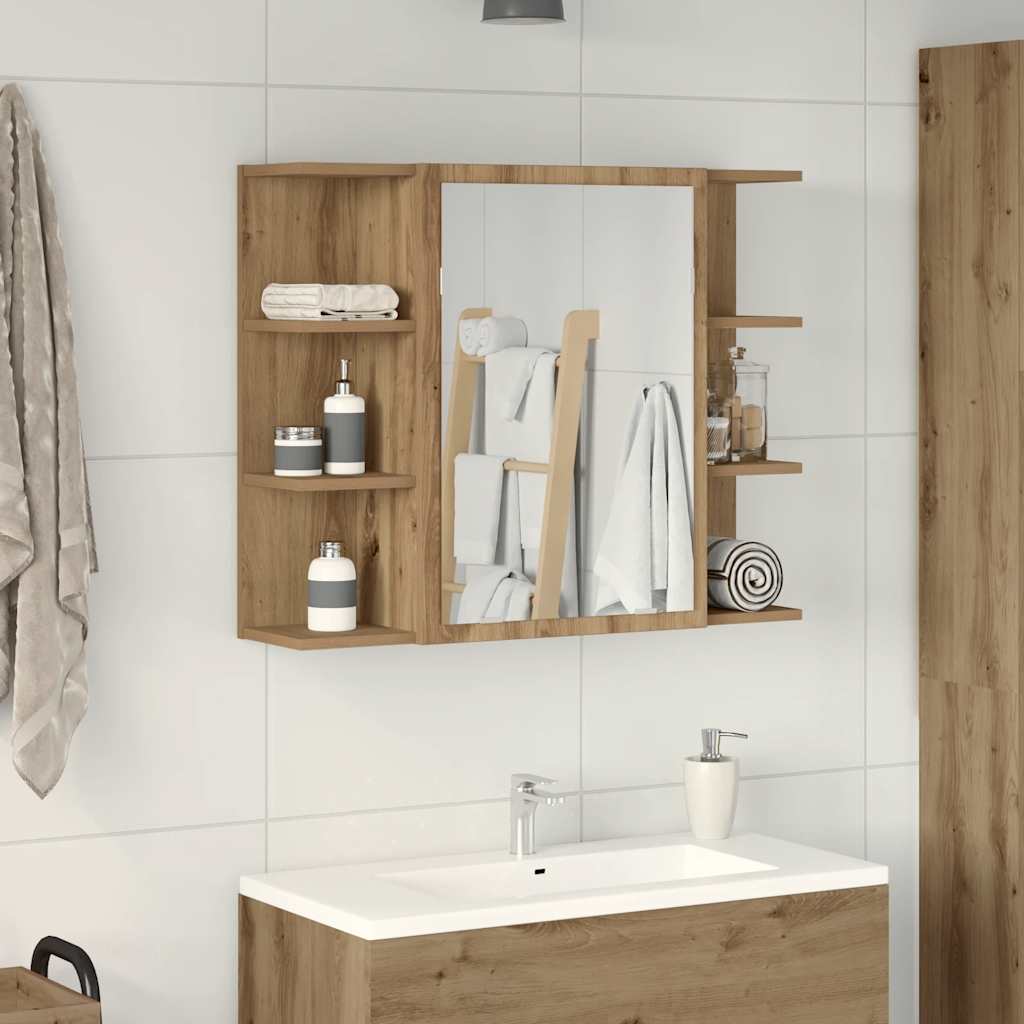Bathroom Mirror Cabinet Artisan Oak 80x20.5x64 cm