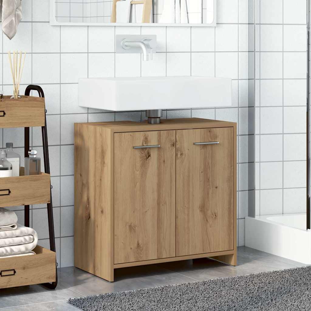 Bathroom Sink Cabinet Artisan Oak 60x33x60 cm Engineered Wood