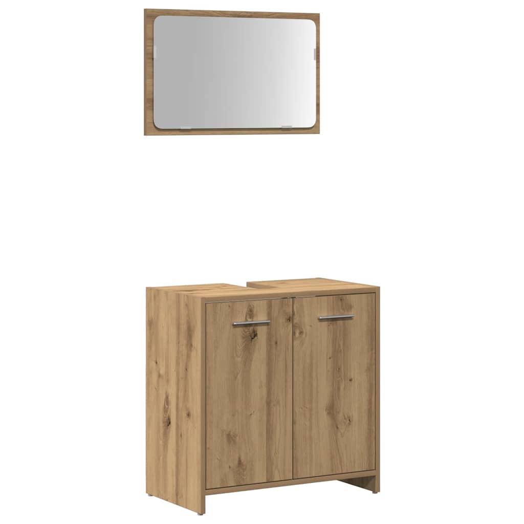 Bathroom Cabinet with Mirror Artisan Oak Engineered Wood