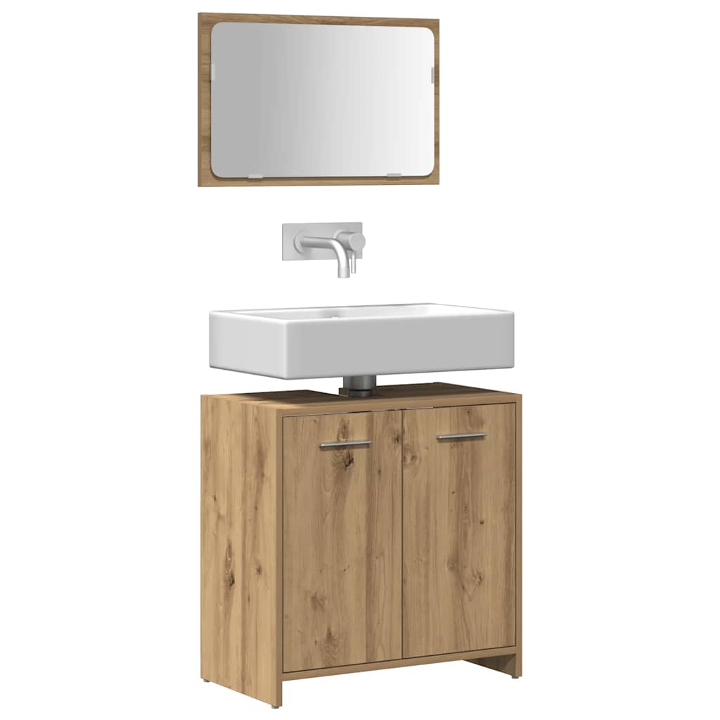 Bathroom Cabinet with Mirror Artisan Oak Engineered Wood